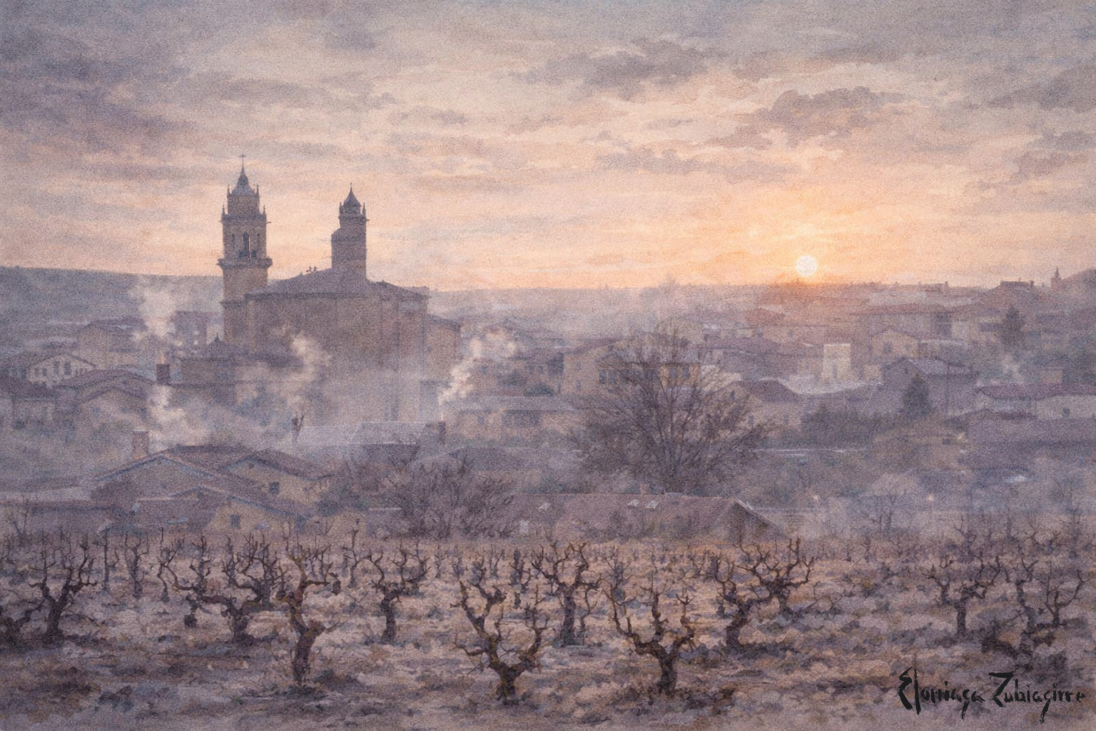 rioja alavesa Elciego Eltziego Zieko jose ramon elorriaga zubiagirre aldekoa acuarela