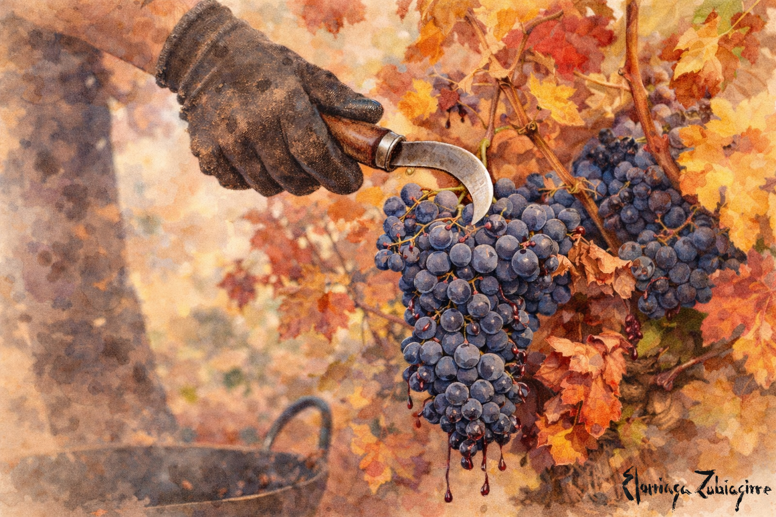 Vendimia rioja alavesa corquete Elciego Eltziego Zieko