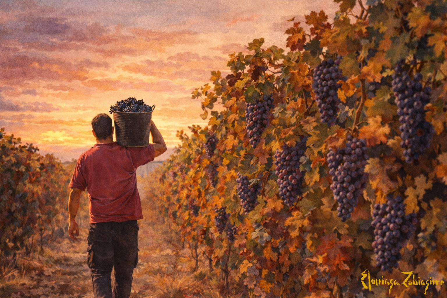 Vendimia rioja alavesa corquete Elciego Eltziego Zieko
